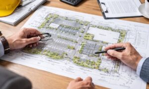 Commercial land survey reviewed for site access and parking layout during early due diligence