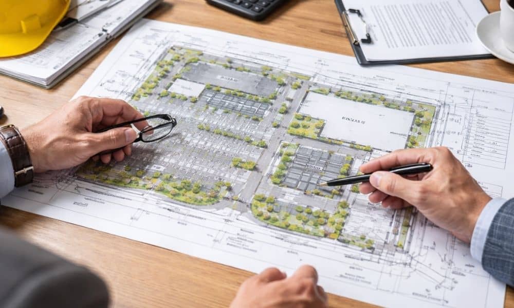 Commercial land survey reviewed for site access and parking layout during early due diligence