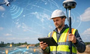 Modern gps rover land measurement - ALTA SURVEY Tennessee Surveyor using advanced GPS rover equipment for high-precision land measurement used by surveying companies