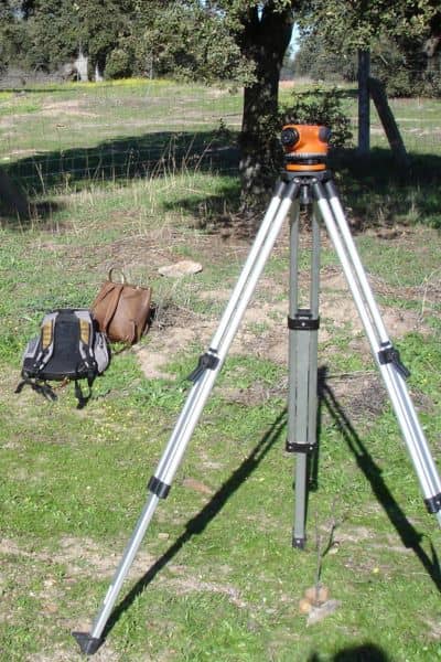 Survey equipment residential yard - ALTA SURVEY Tennessee Survey equipment set up in a residential yard for a boundary survey