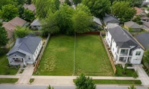 Aerial view of adjacent residential lots in Nashville Tennessee before property consolidation